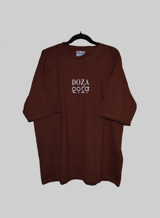Camiseta cruzada marrón